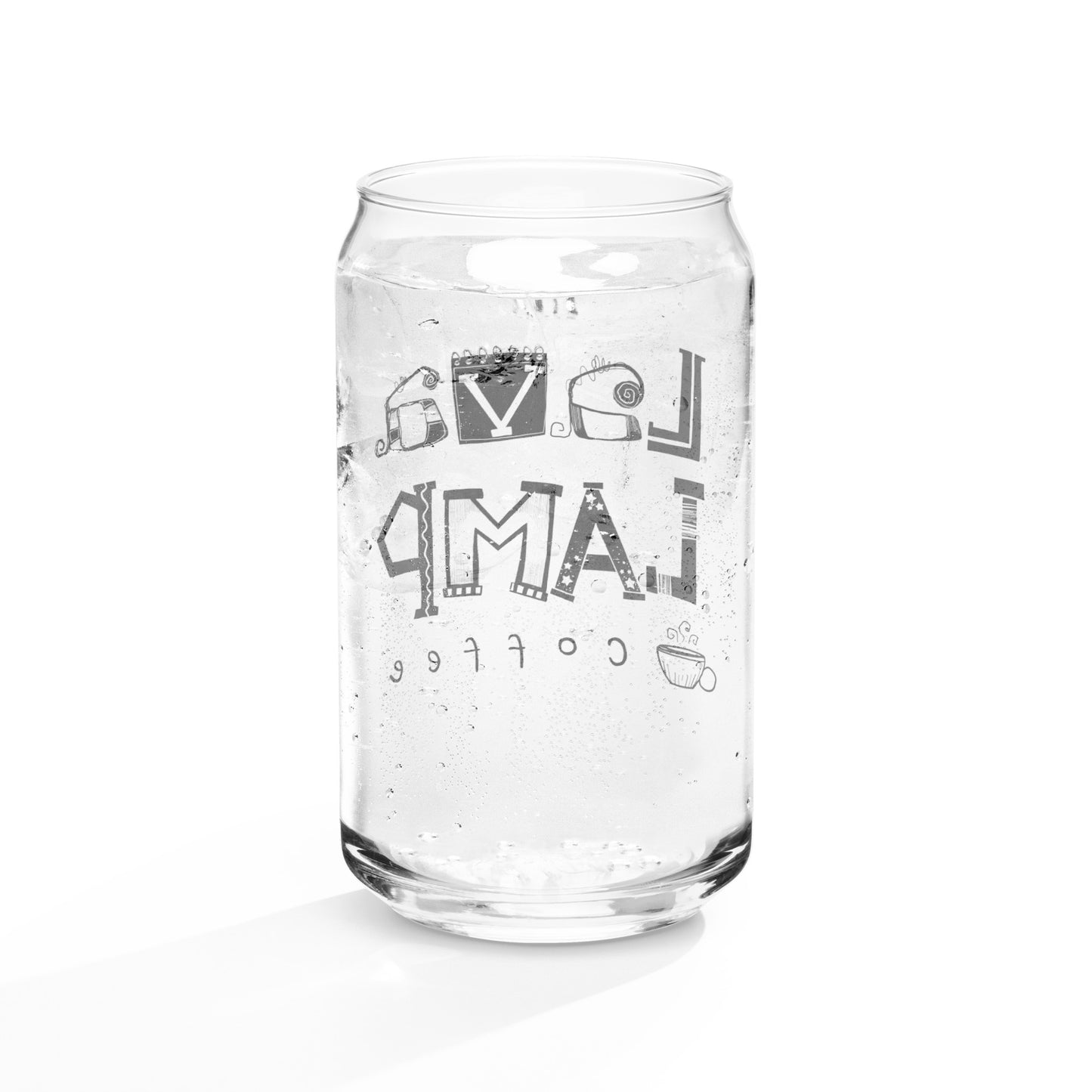 Lava Lamp Coffee Logo Iced Coffee Glass