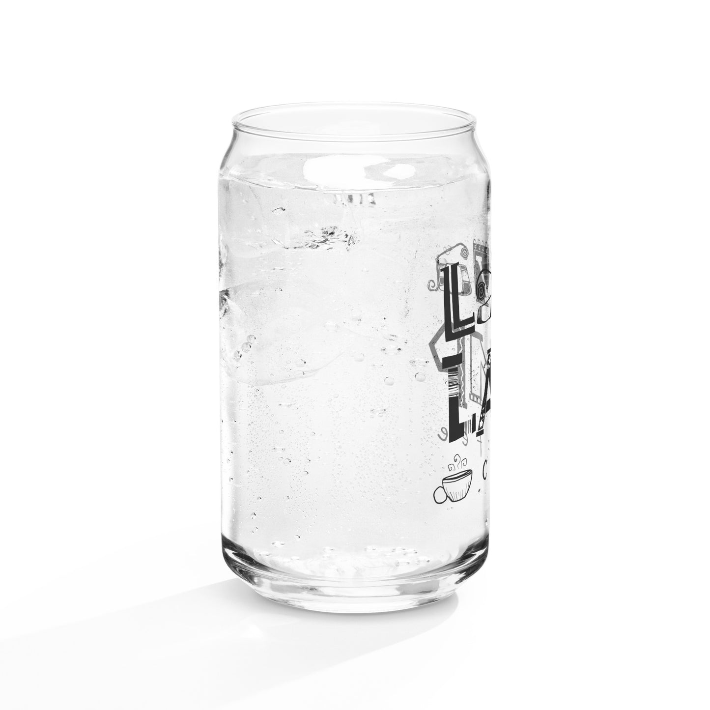 Lava Lamp Coffee Logo Iced Coffee Glass