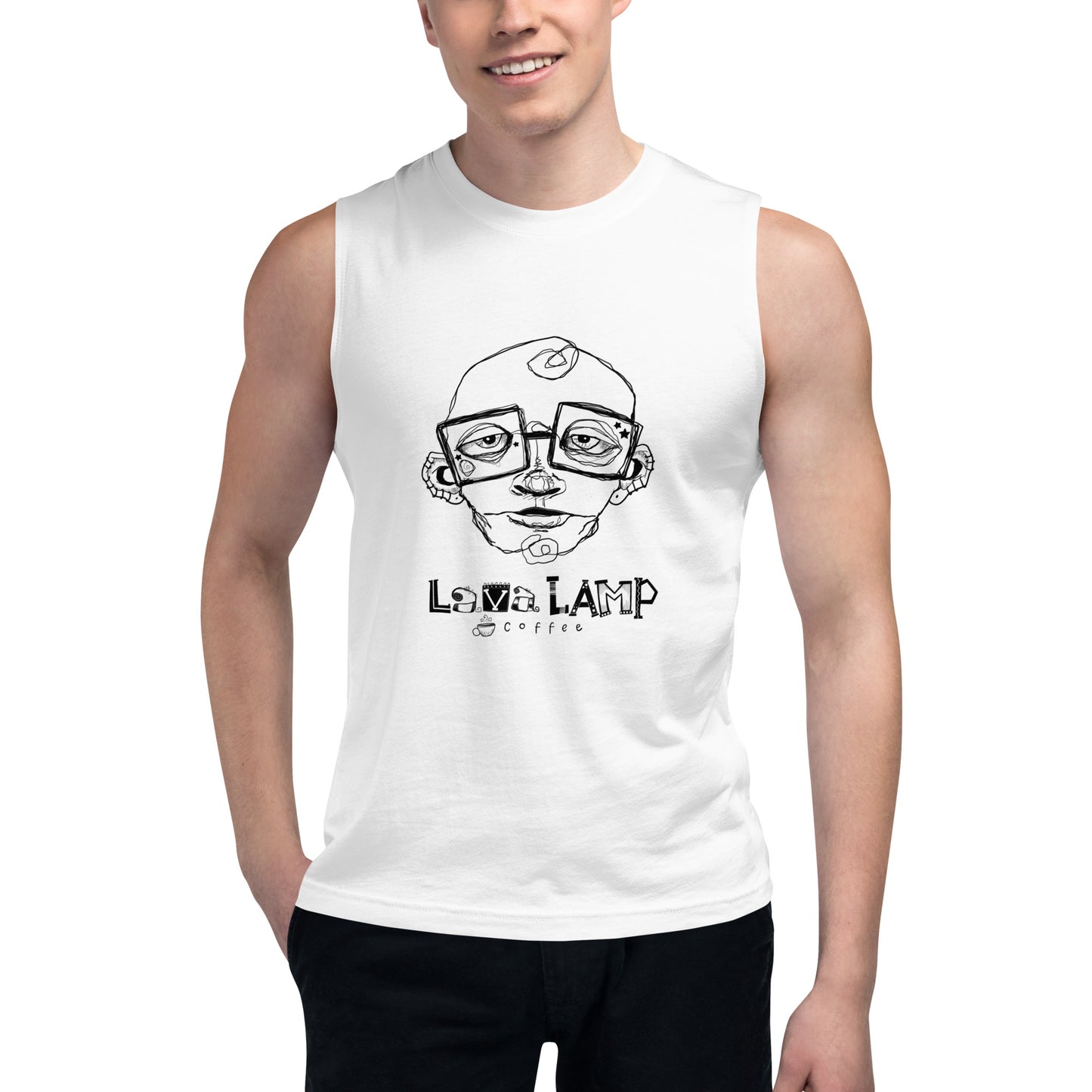 Beautiful Trash Face | Lava Lamp Coffee Muscle Tee